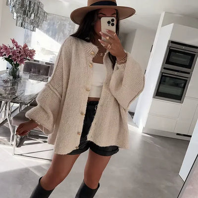 Auriane™ | Cardigan oversize douillet, col rond