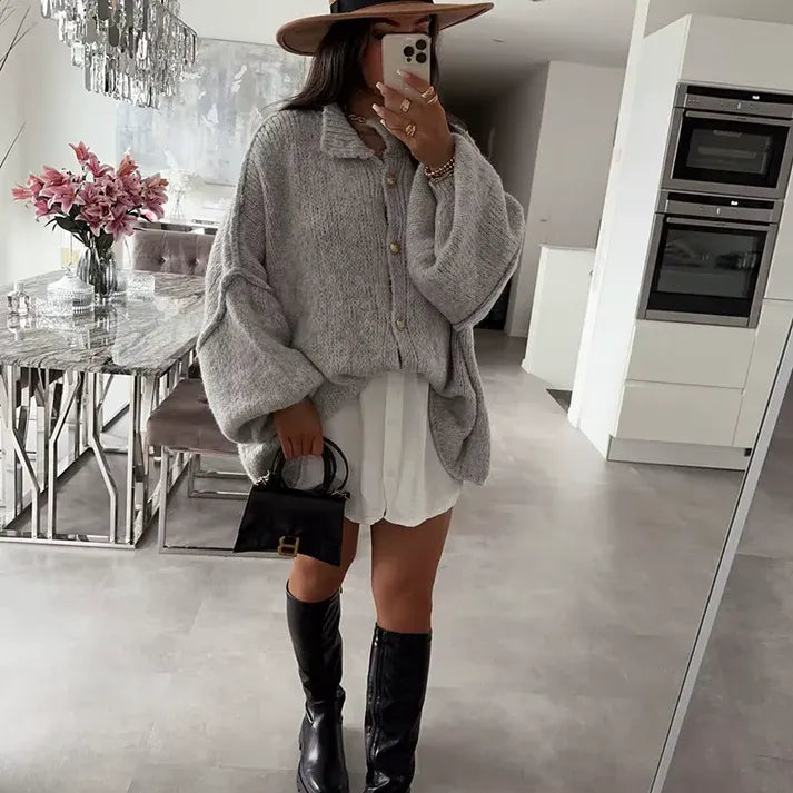 Auriane™ | Cardigan oversize douillet, col rond